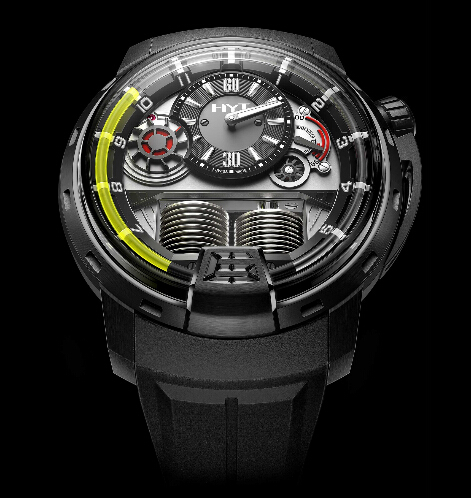 HYT H1 Black Sapphire Dome Black DLC Titanium watch 148-DL-21-GF-RU-BD